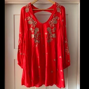Long-Sleeved Red Free People Dress